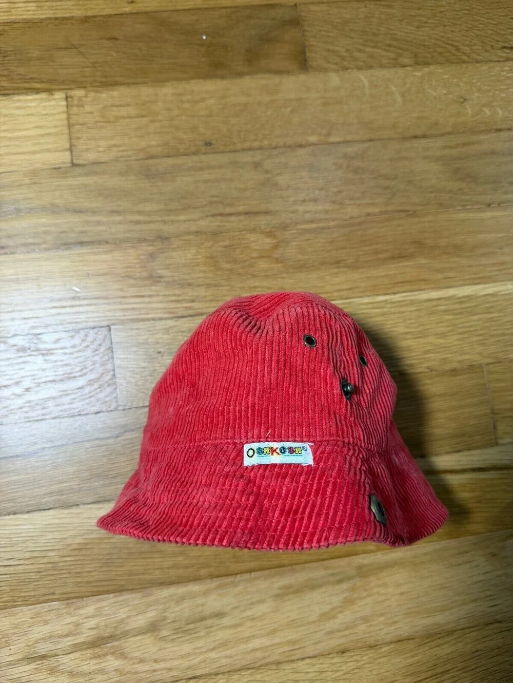 Vintage 90s Red Corduroy Bucket Fisherman Hat